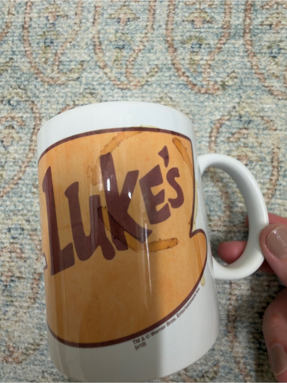 Gilmore Girls White Ceramic Mug with Brown 'Luke's' Diner Logo